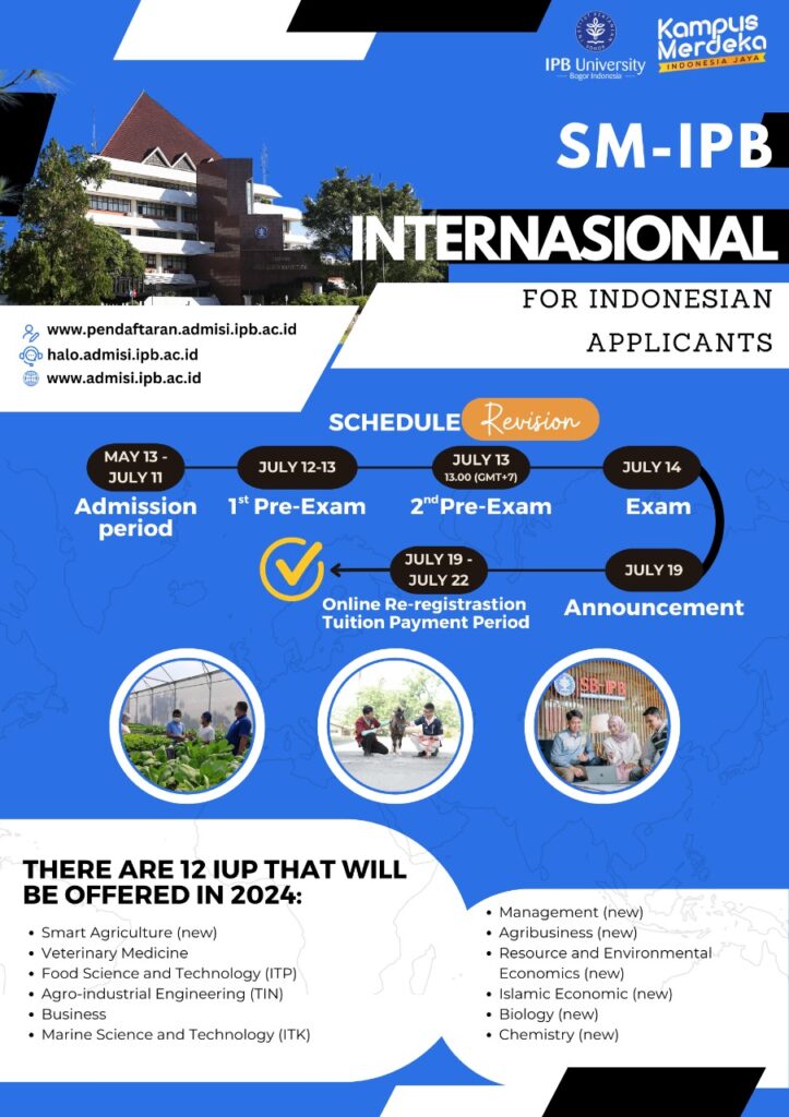 The 2024 admissions schedule has been opened! Register now and join the inspiring IPB University.